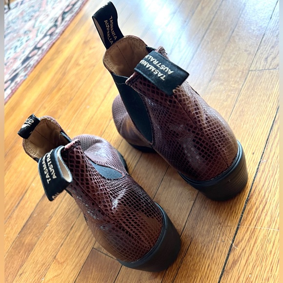 Blundstone Burgundy Heeled Lizard Boot - 8 - Picture 9 of 9